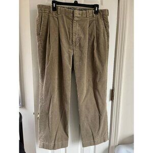 Vtg 1980's Eddie Bauer Men's Khaki Thick Corduroy Pants Size 38 Short Paisley
